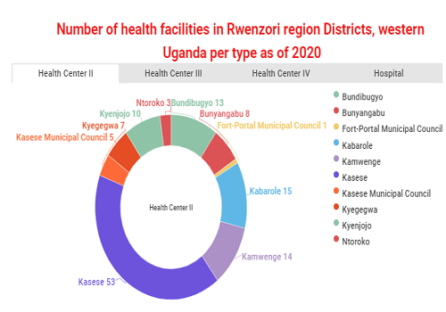 Data shows Kasese District has highest number of health facilities & largest budget in Rwenzori sub-region by 2020.